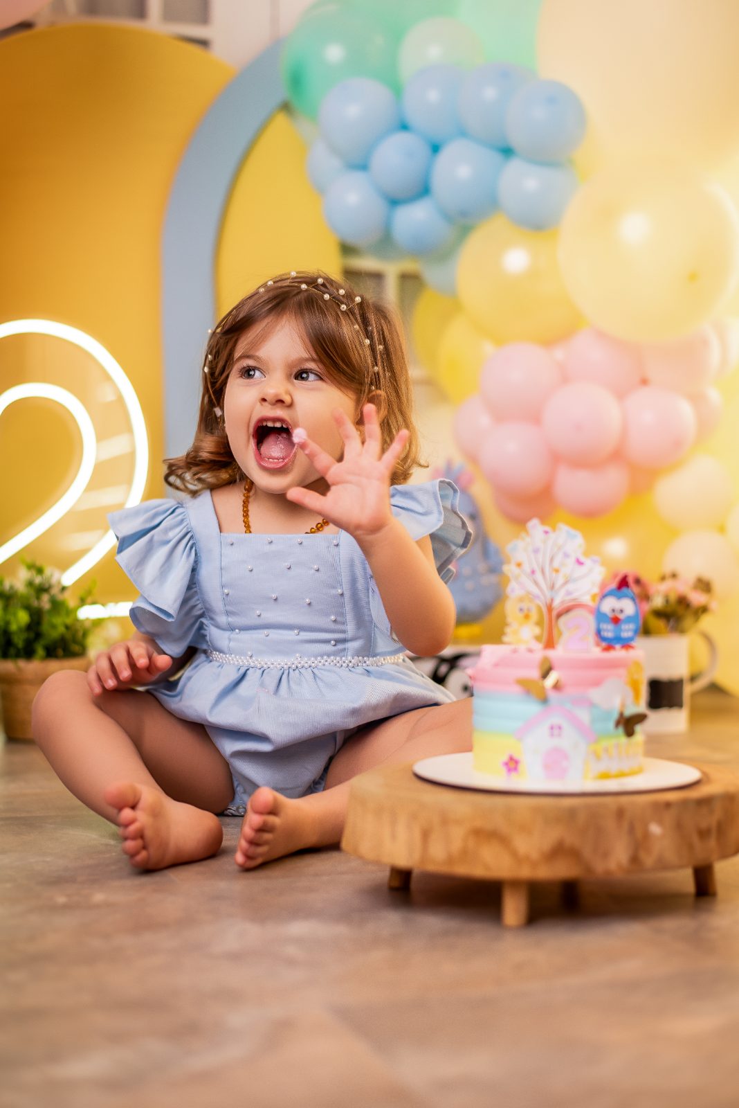 Alice em ensaio infantil de dois anos